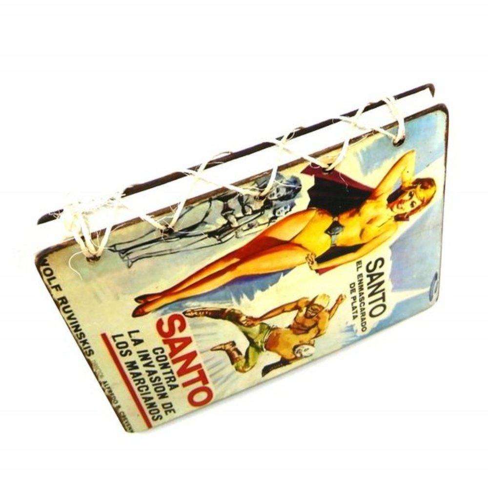 Mexican artisan notebook hand made Santo iconic de
